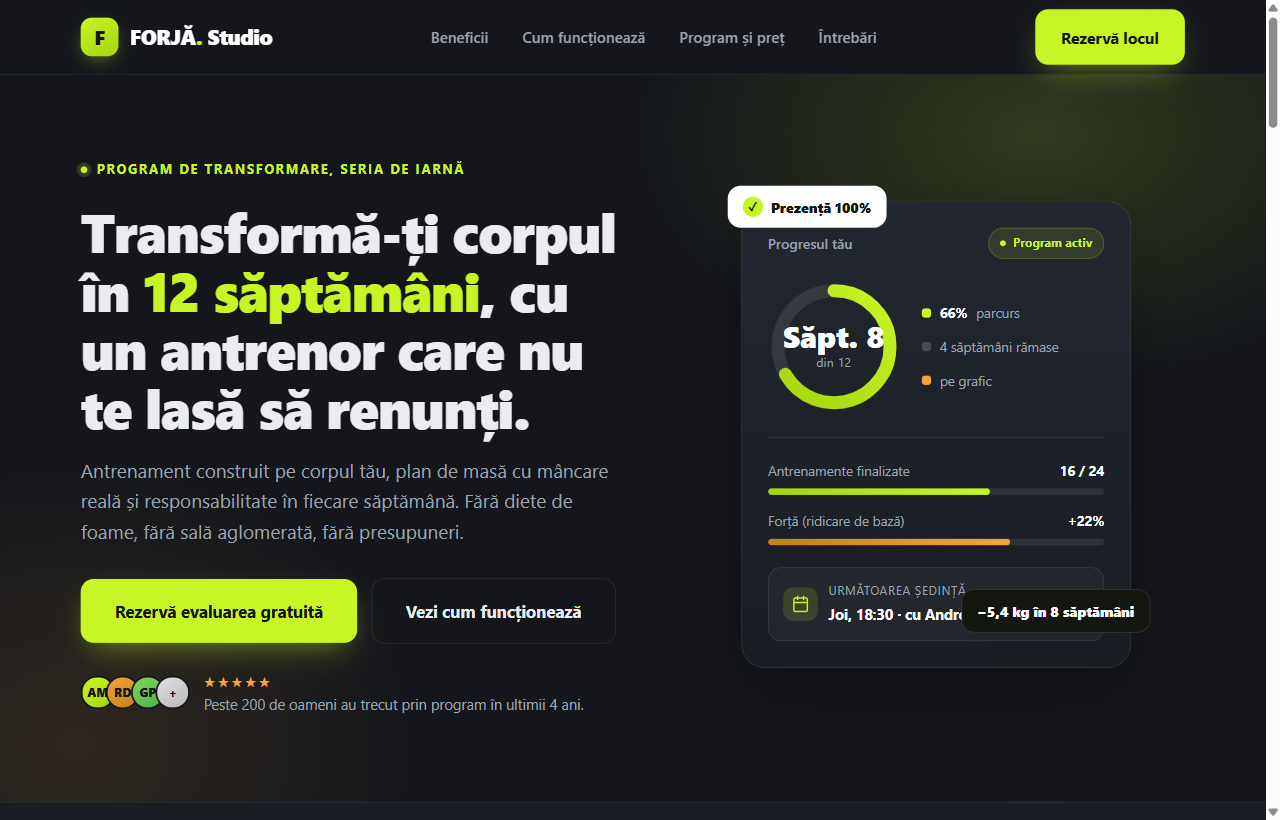 Client offer page built in robOS