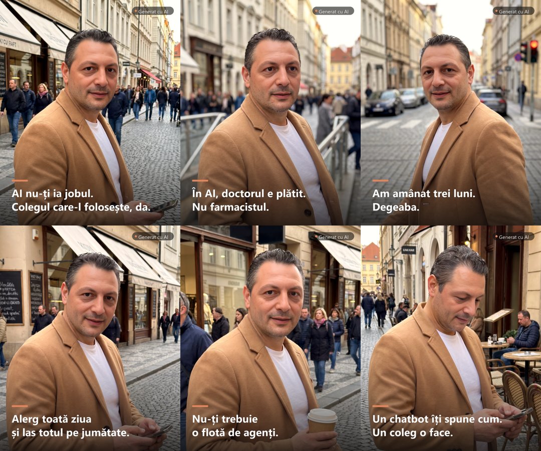 Sase postari LinkedIn cu vizual generat cu AI